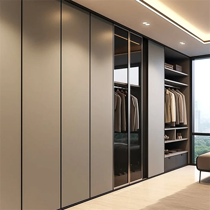 Modern Wooden Minimalist Open Closet